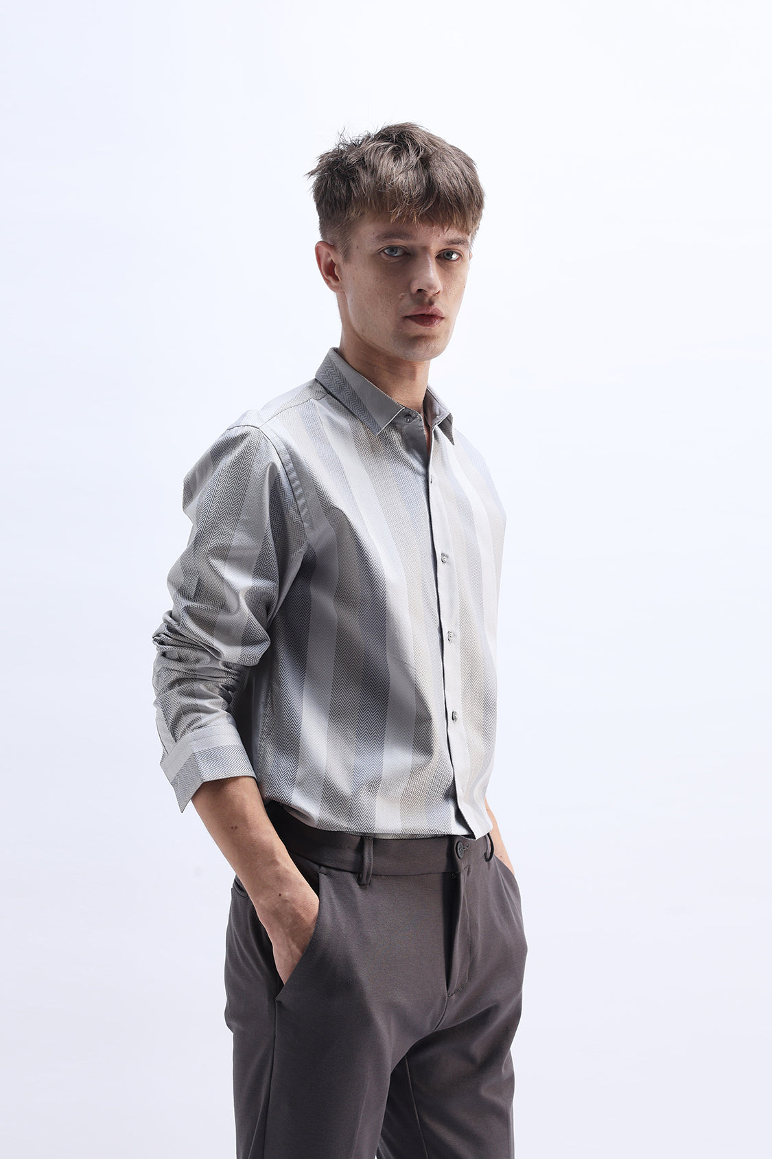 GREY MULTI STRIPES SHIRT