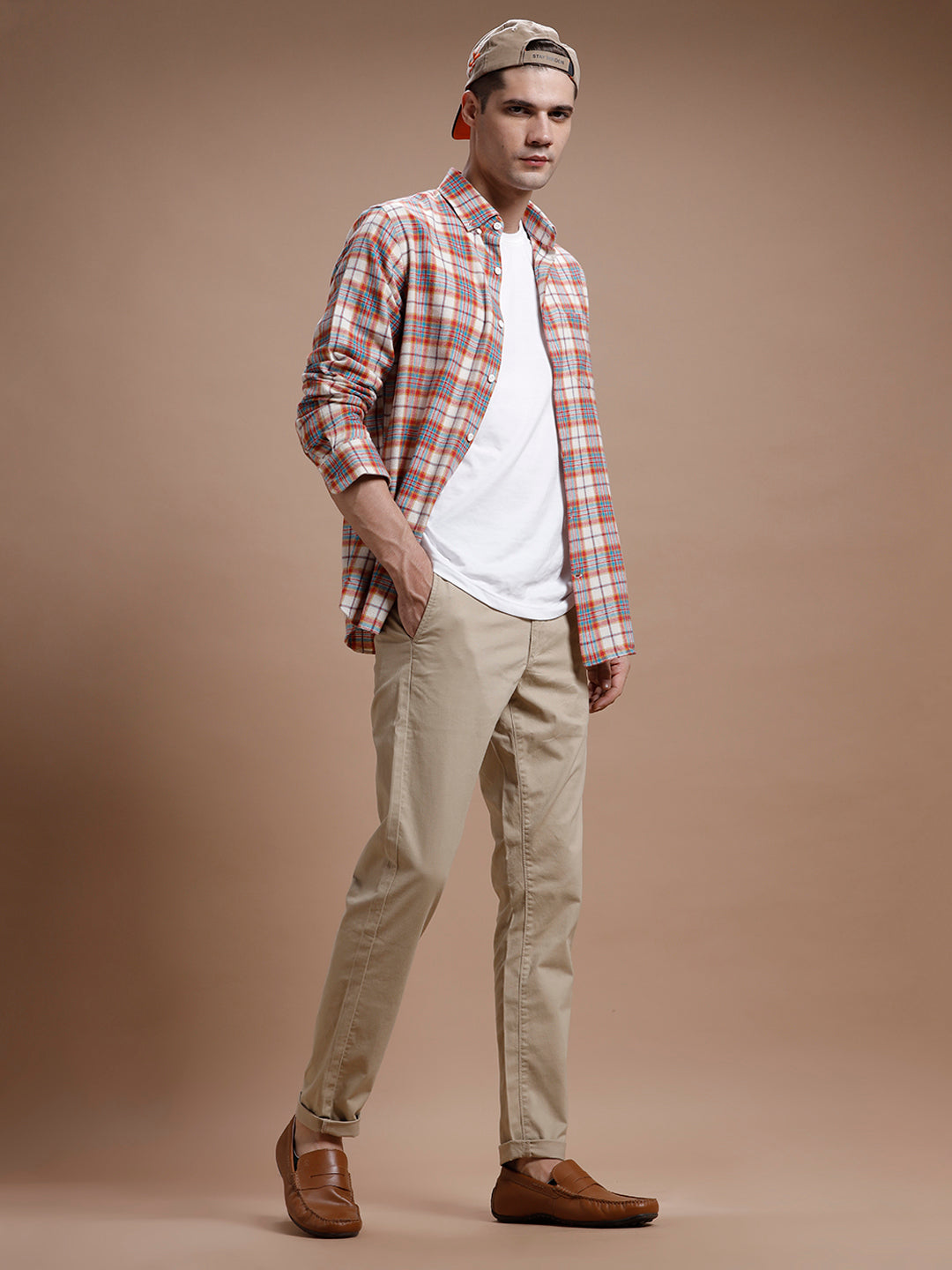 Beige  Smart Casual Cotton Trouser