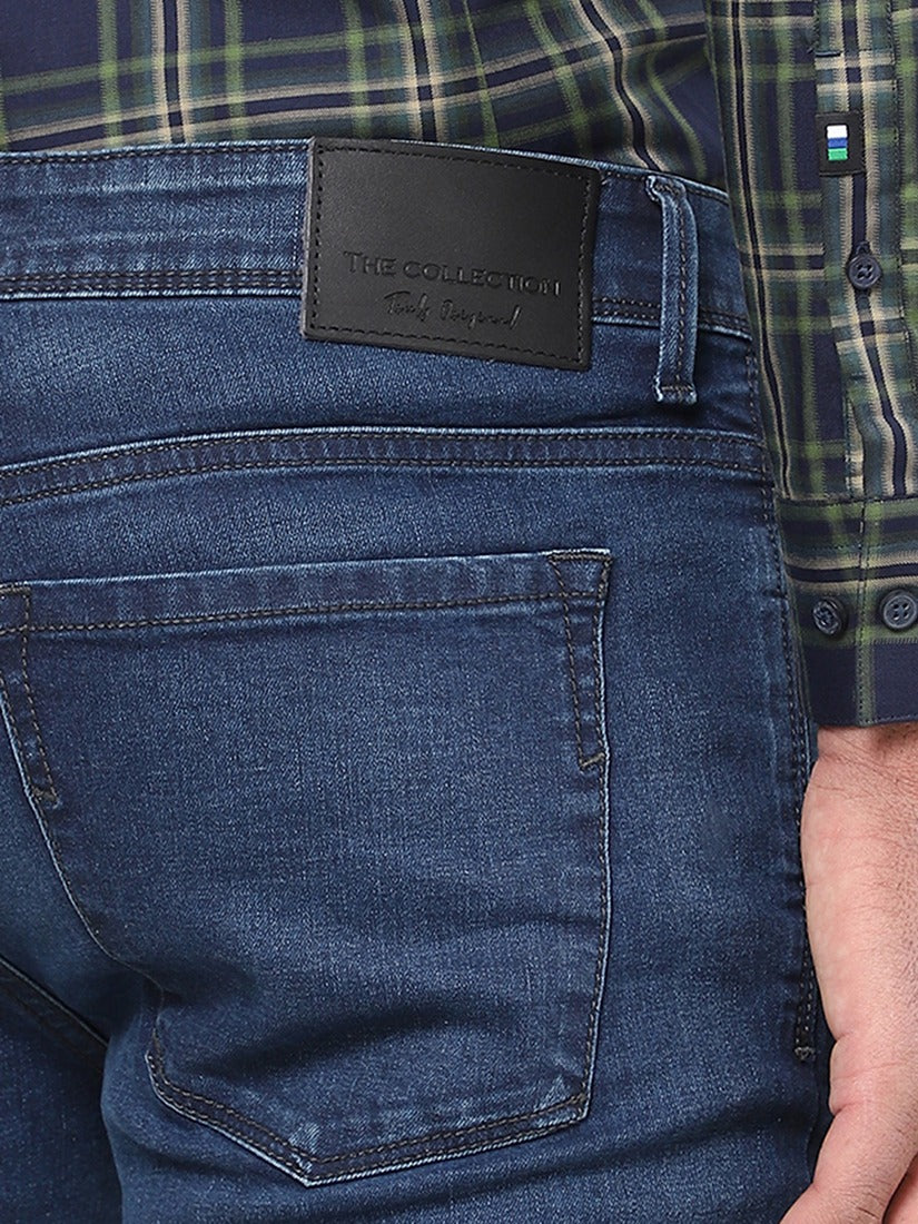 Men Slim Mid Rise Light Blue Jeans