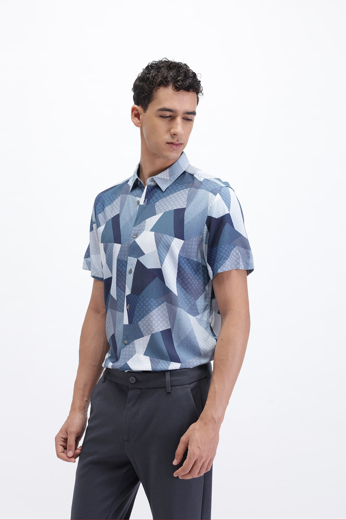 ABSTRACT PRINTED HALF SLEEVES SHIRT