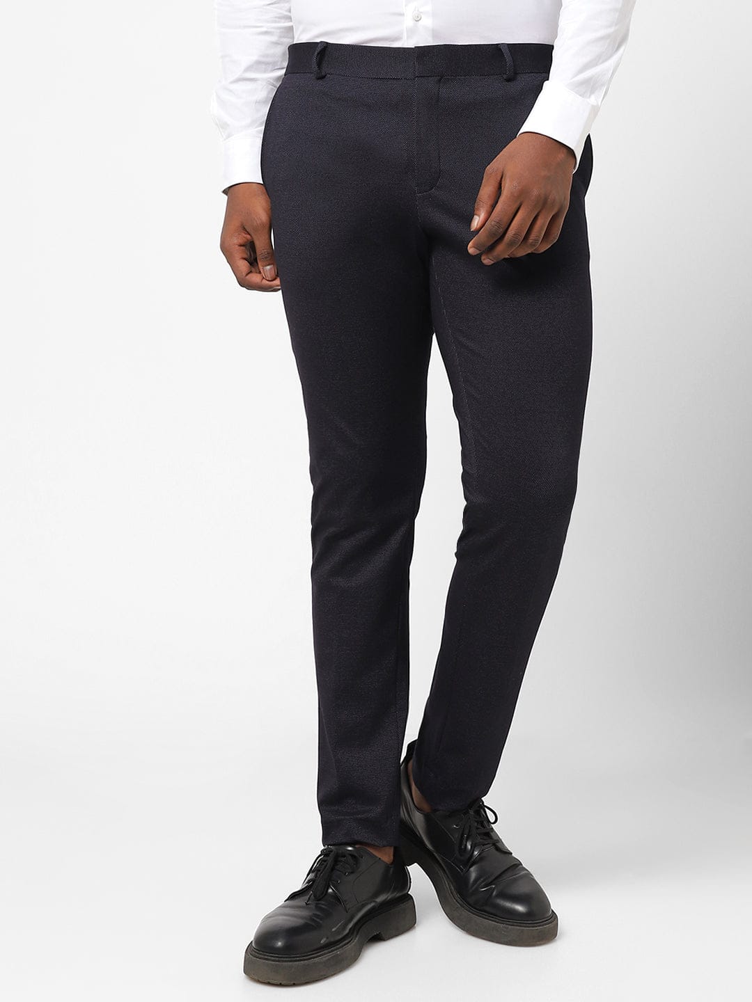 Black Knitted Stretch Men's Trouser