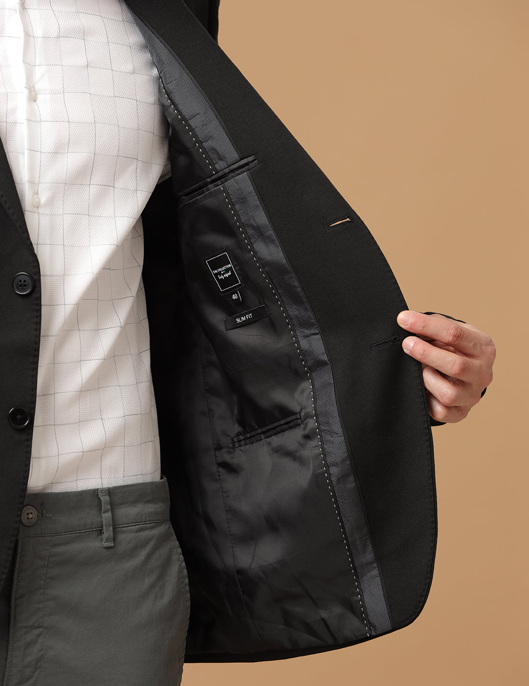 Men's Slim Fit Single Breasted Black Formal Blazer