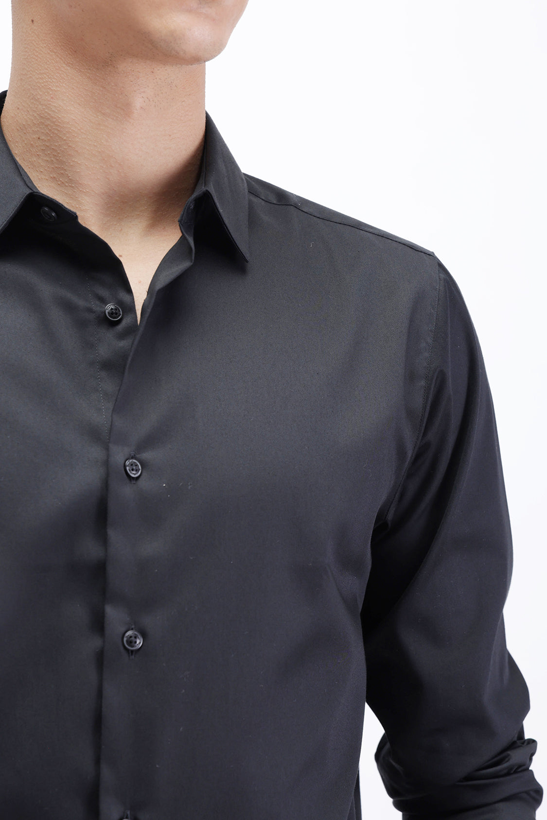 SLIM FIT SOLID COTTON SHIRT