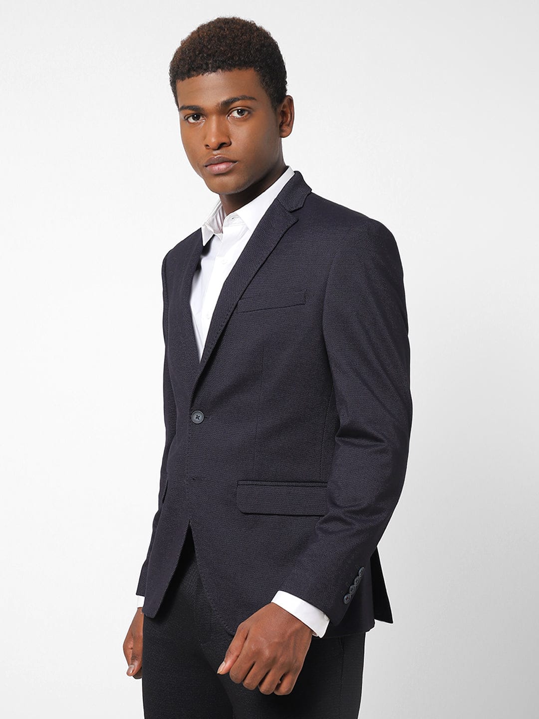 Men's Navy Blue Blazer TCJ46452