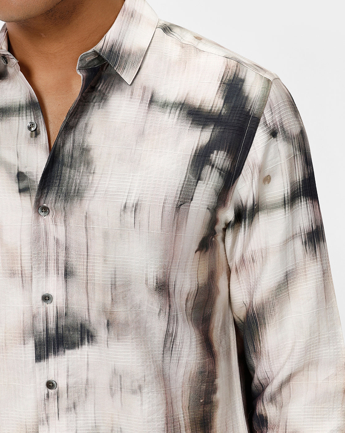 Green-Off White Printed Casual Shirt