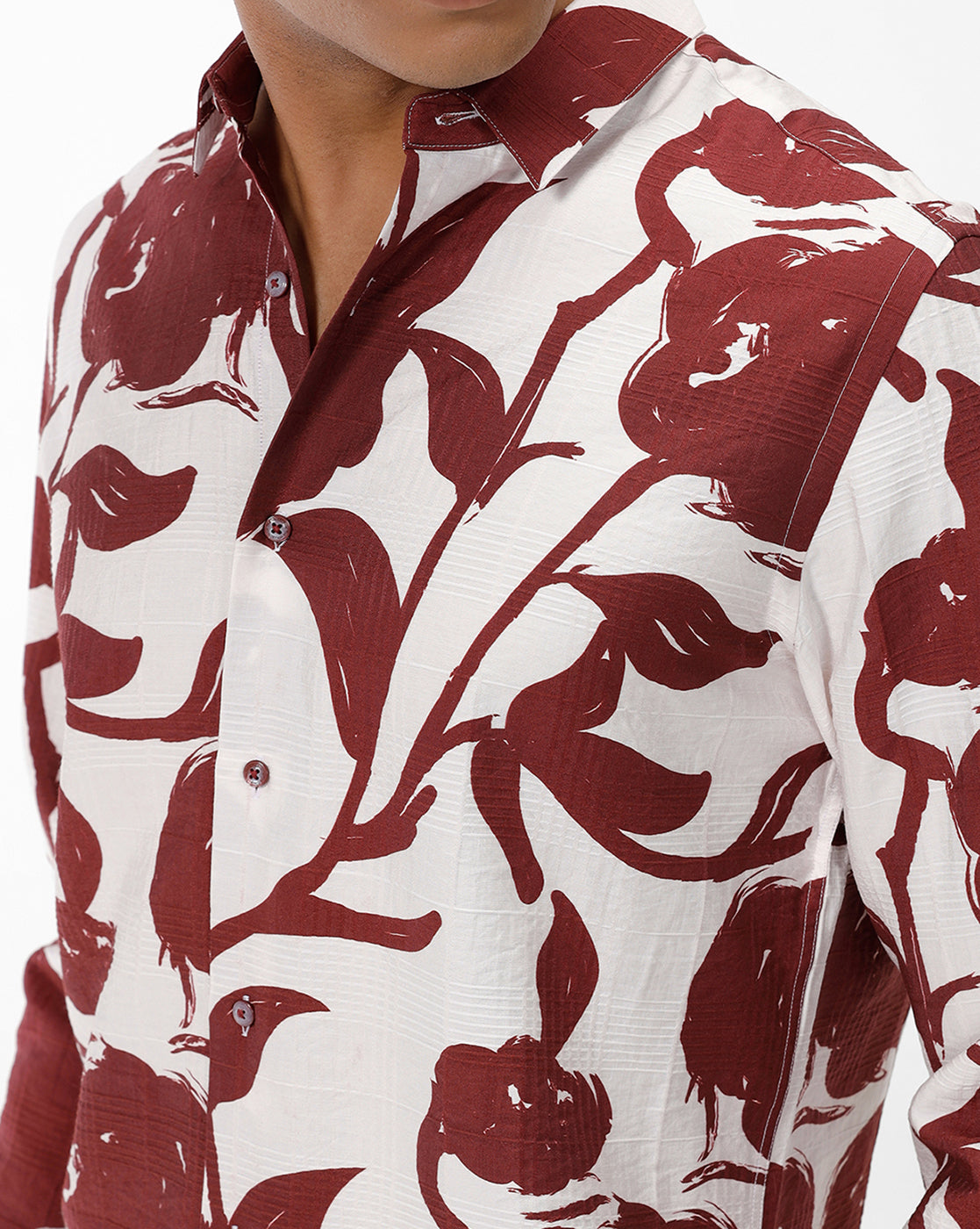 POSSUM – Marron Print Casual Shirt