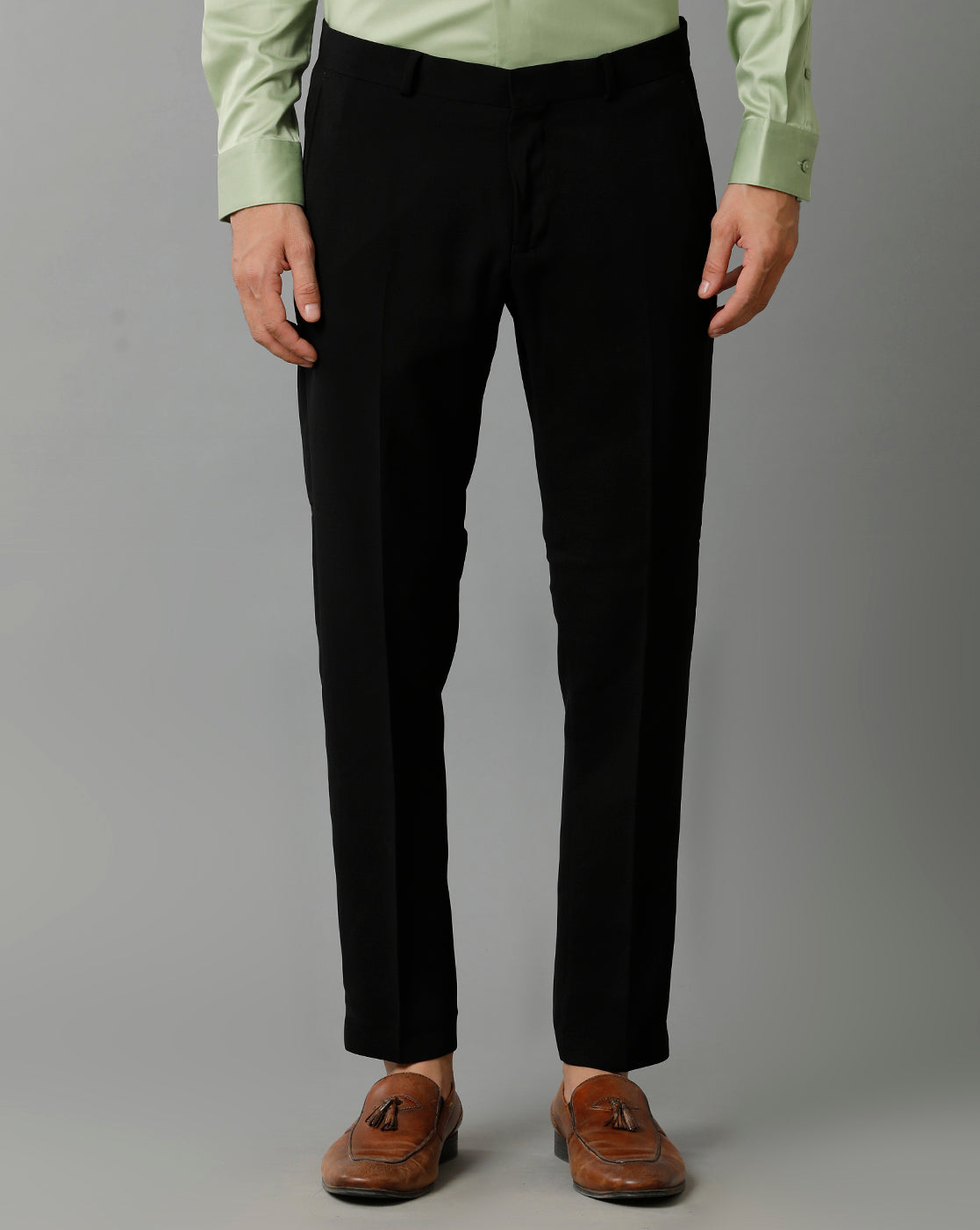 Black Knitted Stretch Men's Trouser