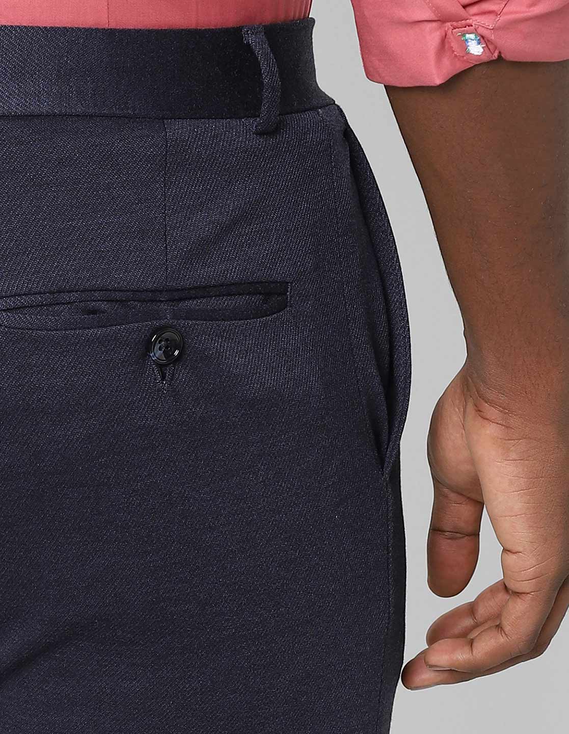 Navy Knitted Stretch Men's Trouser