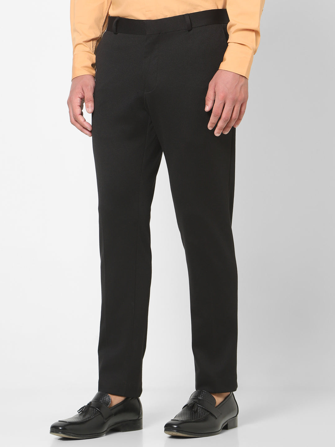 Black Knitted Stretch Men's Trouser