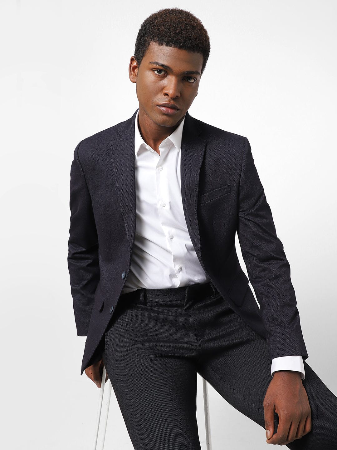 Men's Navy Blue Blazer TCJ46452