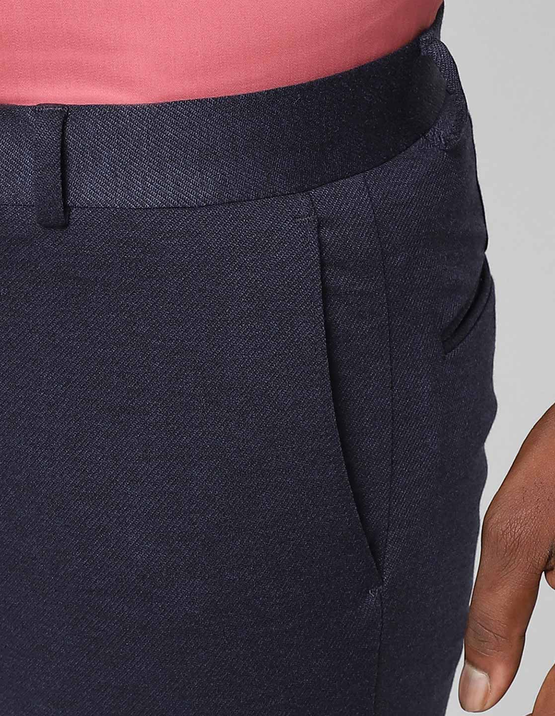 Navy Knitted Stretch Men's Trouser