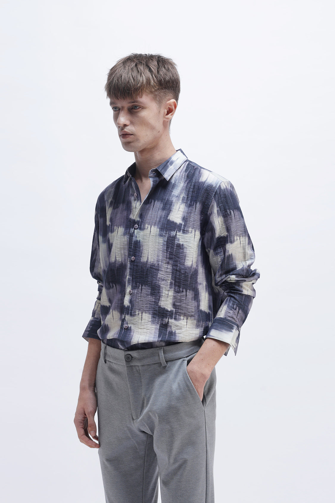 ABSTRACT PRINTED SLIM FIT SHIRT