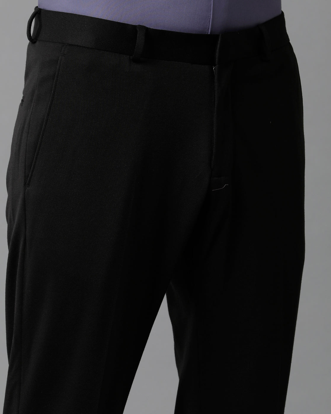 Black Knitted Stretch Men's Trouser