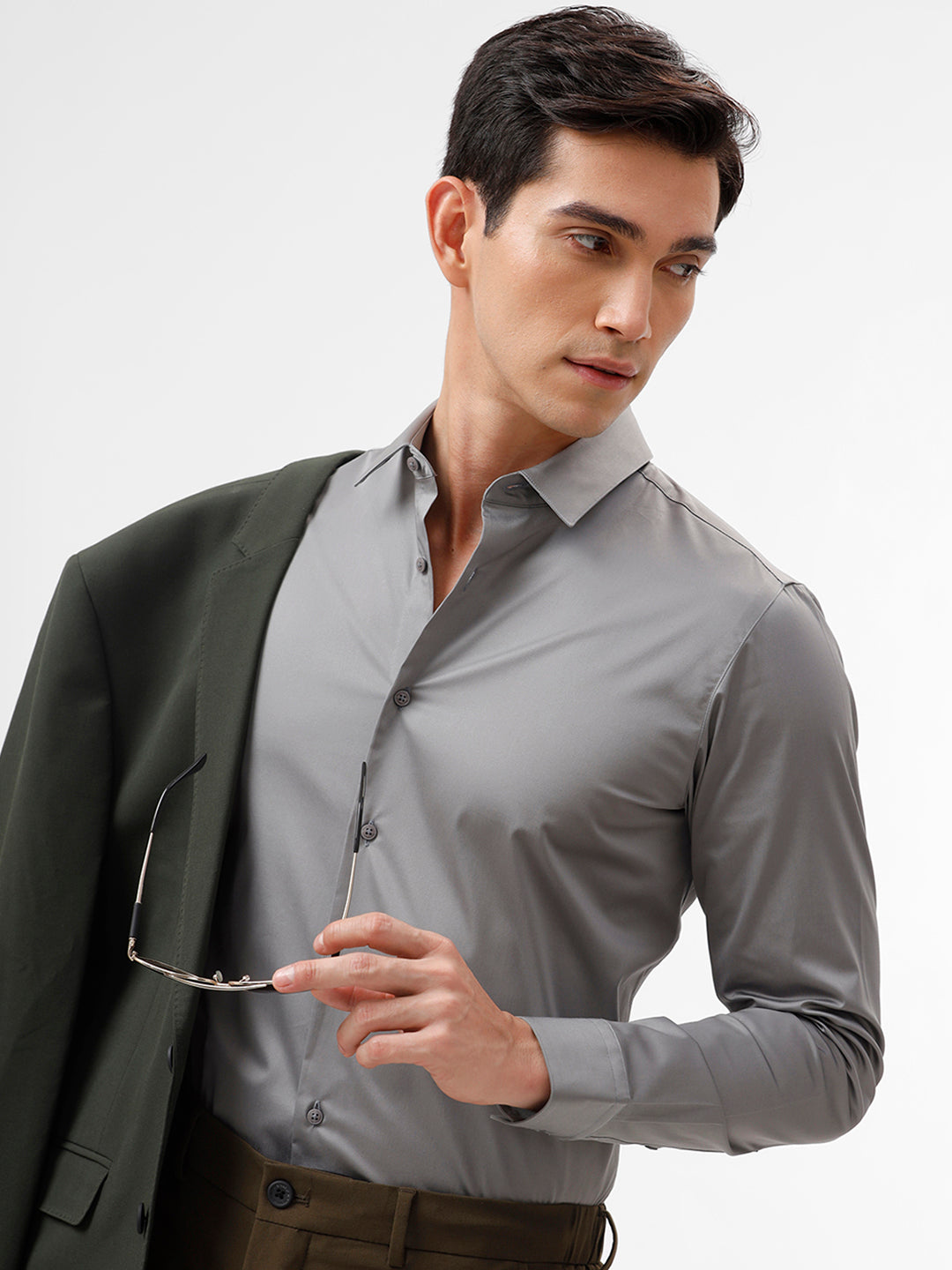 Samuel Titanium Slim Fit Cotton Shirt