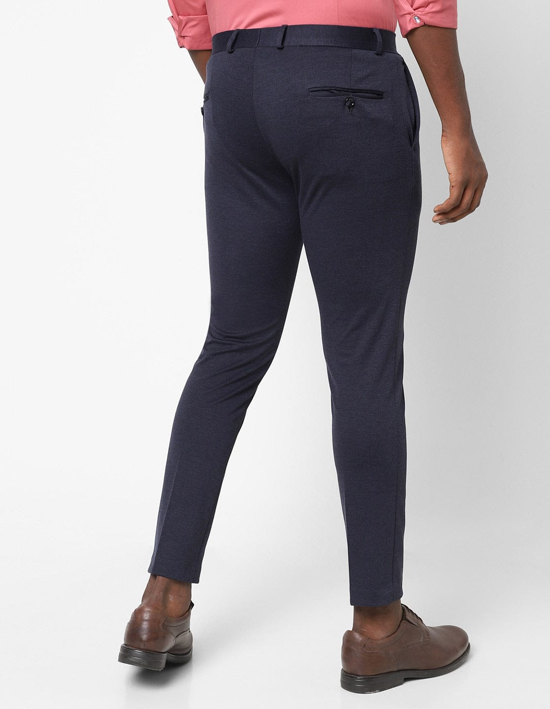 Navy Knitted Stretch Men's Trouser