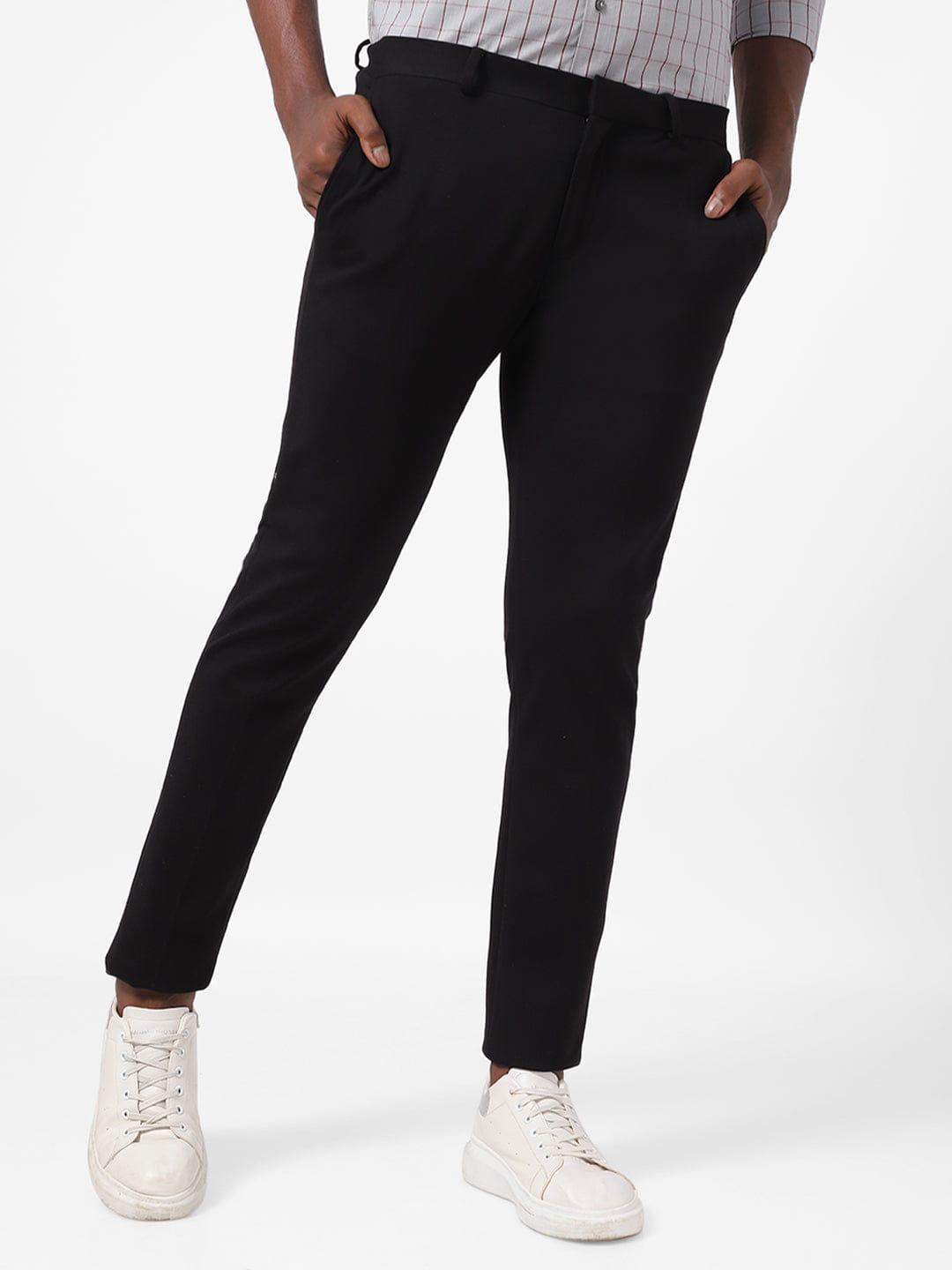 Black Knitted Stretch Men's Trouser