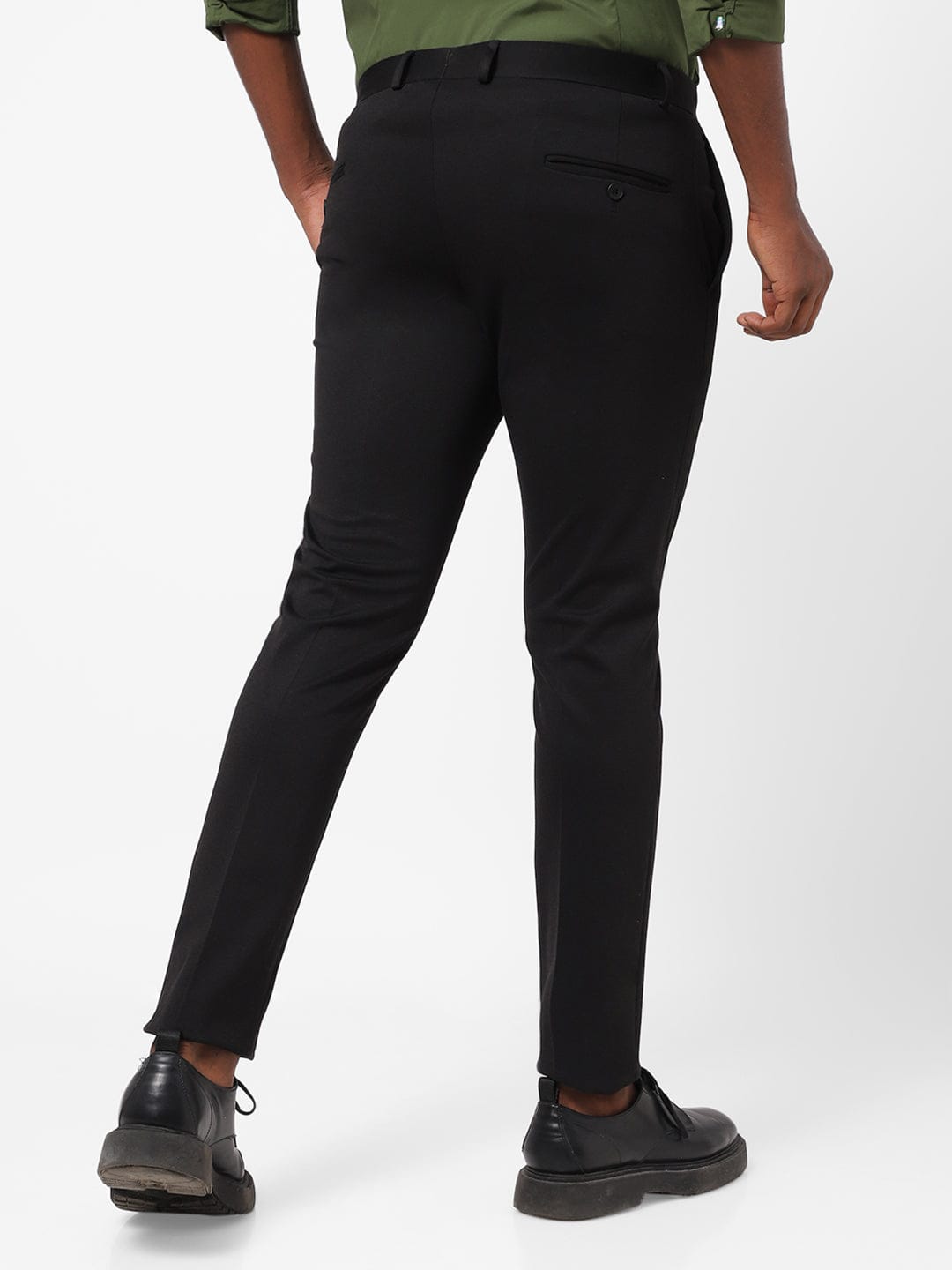Black Knitted Stretch Men's Trouser