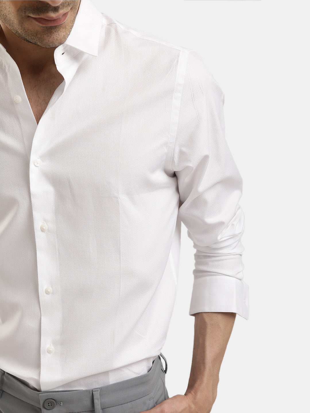 PLAIN DOBBY JACQUARD SHIRT