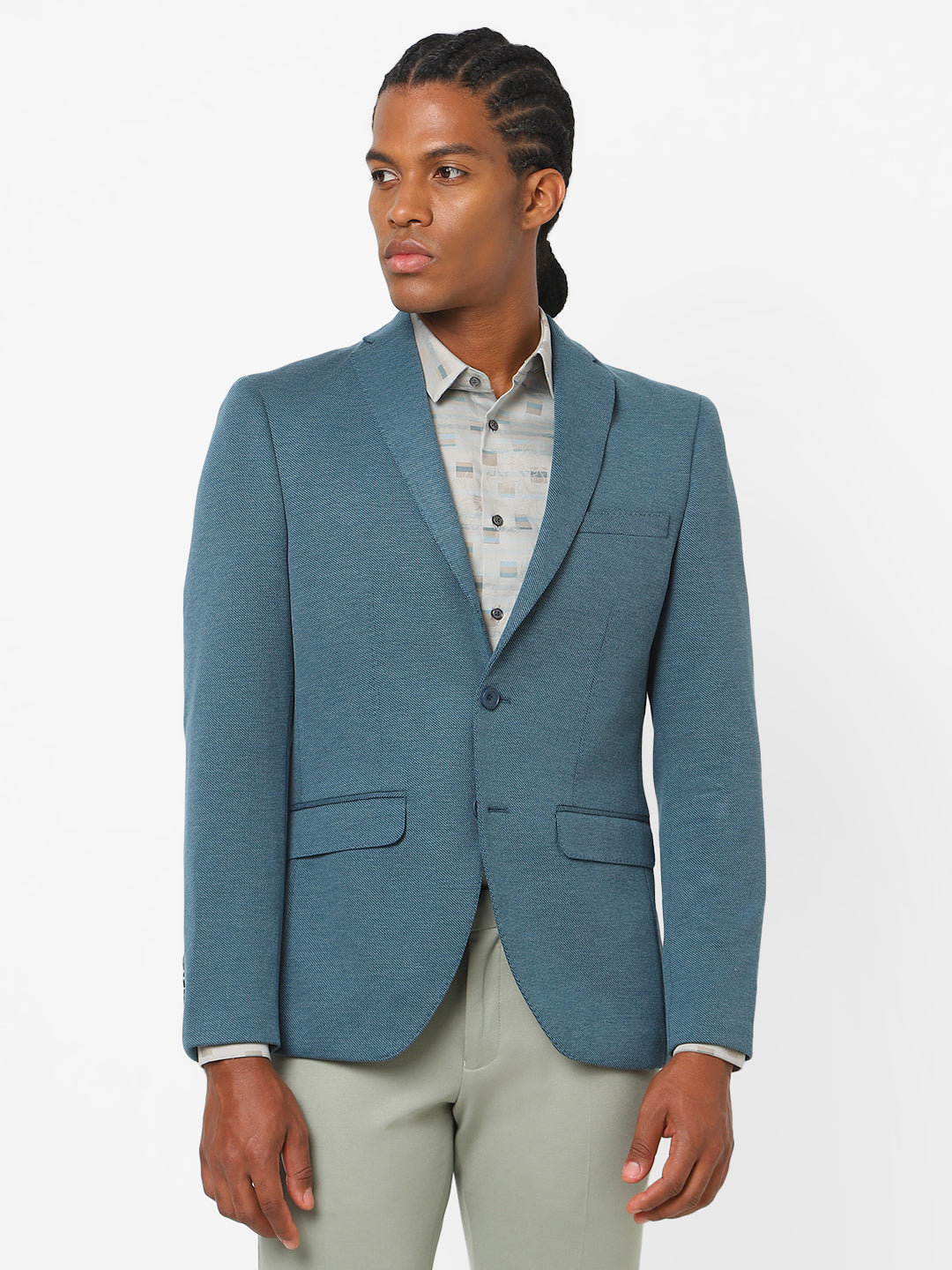 Men's Teal Blue Blazer TCJ-MILES