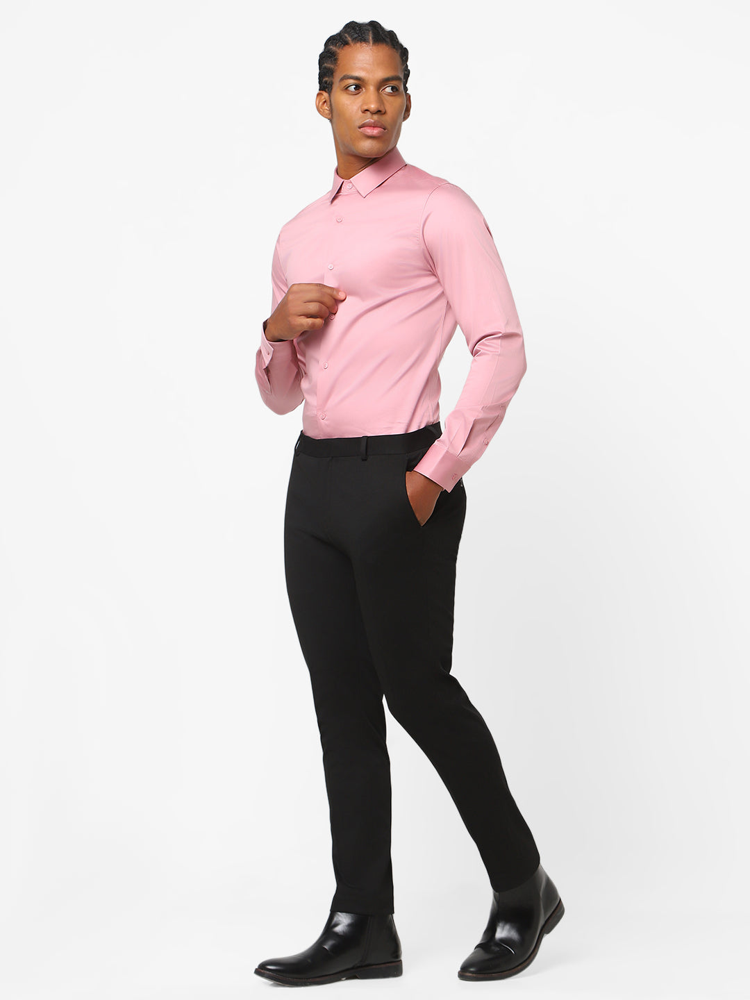 Black Knitted Stretch Men's Trouser