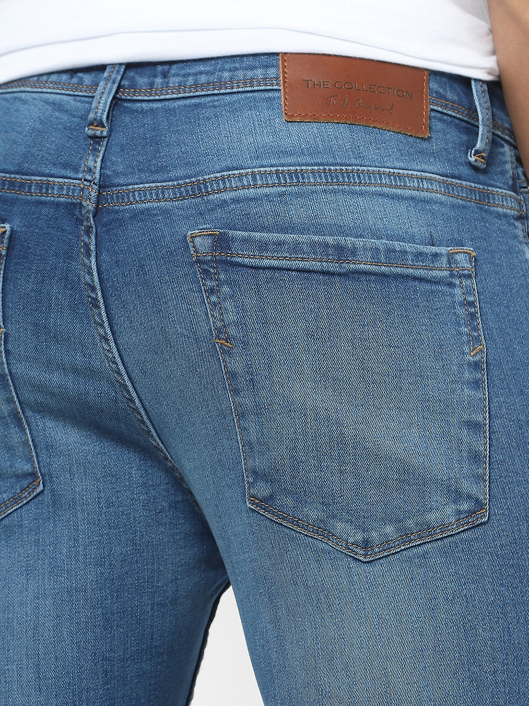 Men Slim Mid Rise Light Blue Jeans