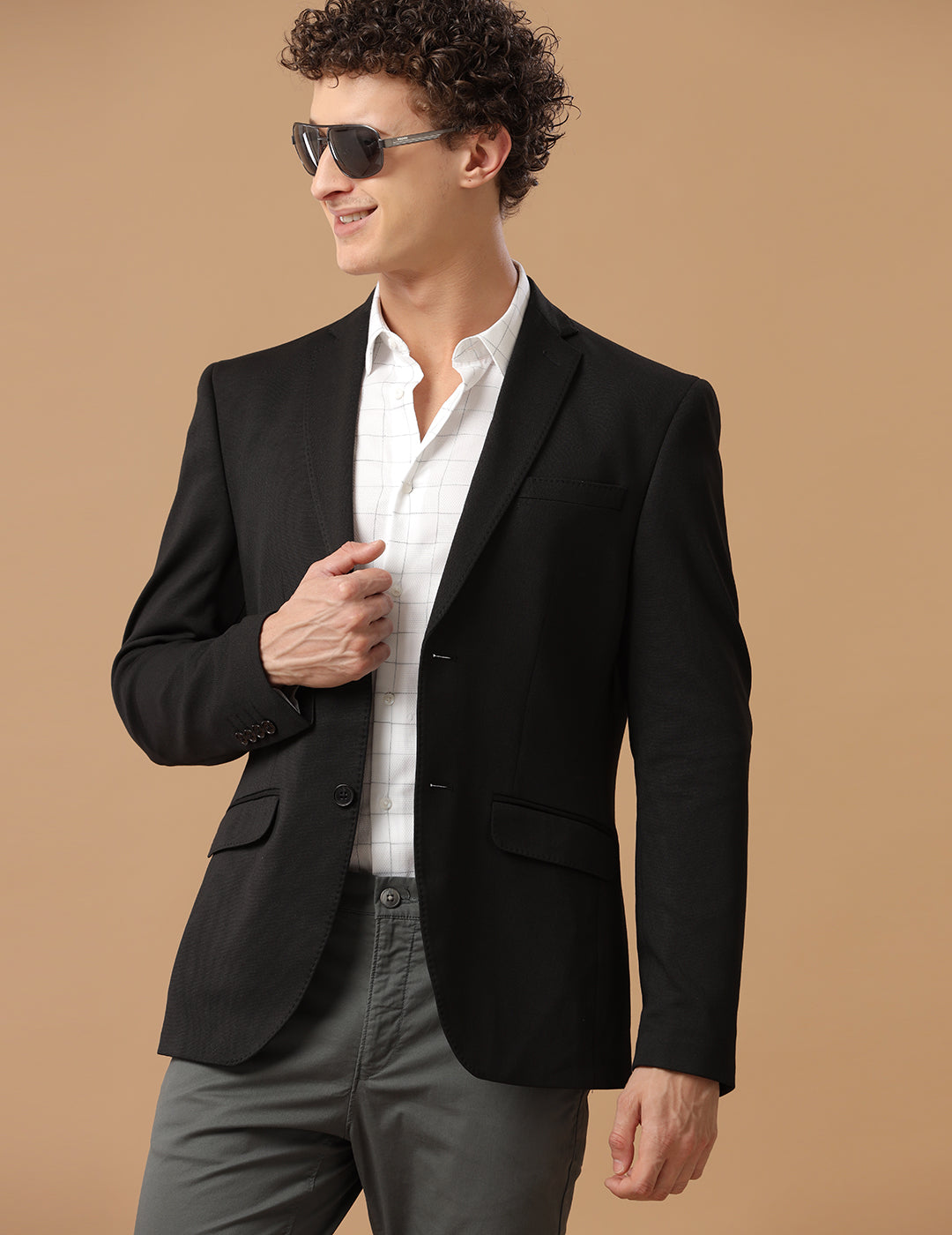 Men's Slim Fit Single Breasted Black Formal Blazer
