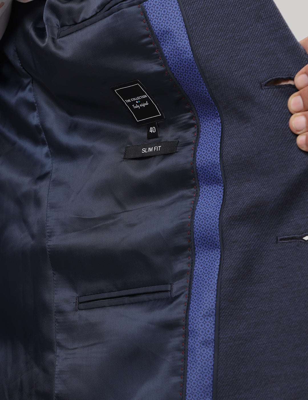 Men's Slim Fit Single Breasted Dark Blue Formal Blazer