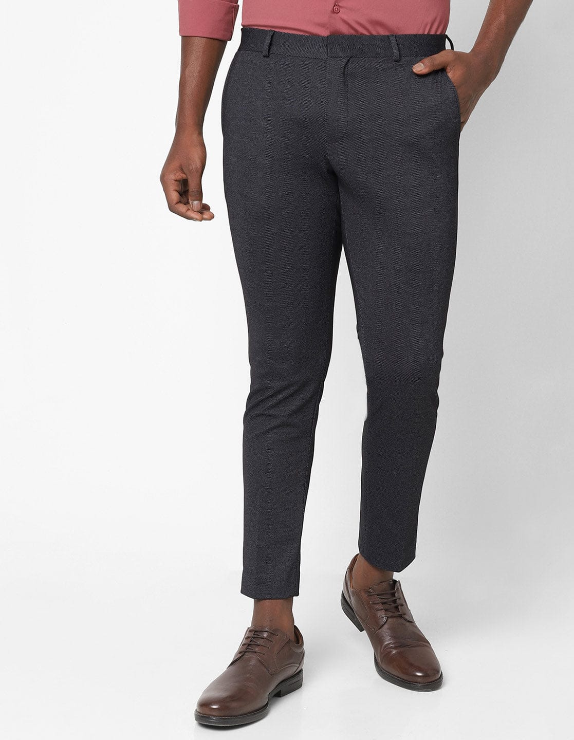 Black Knitted Stretch Men's Trouser