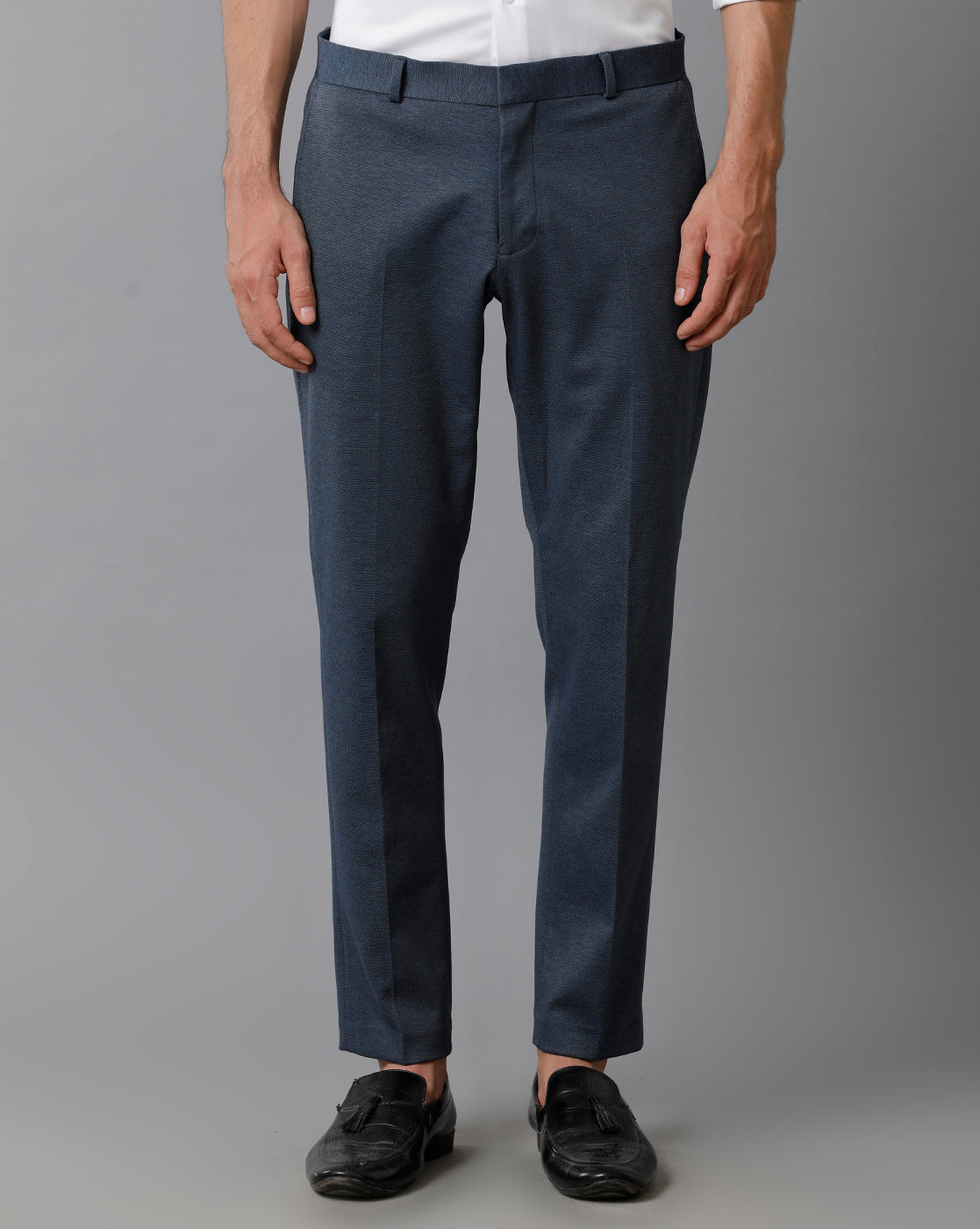 Teal Knitted Stretch Men's Trouser