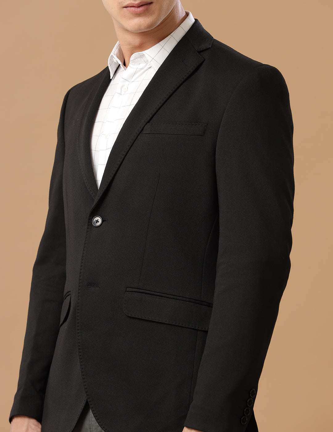 Men's Slim Fit Single Breasted Black Formal Blazer